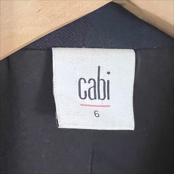 CAbi #3181 Green & Navy Blue Tartan Plaid Zip Front Moto Jacket Size 6 - Picture 6 of 9